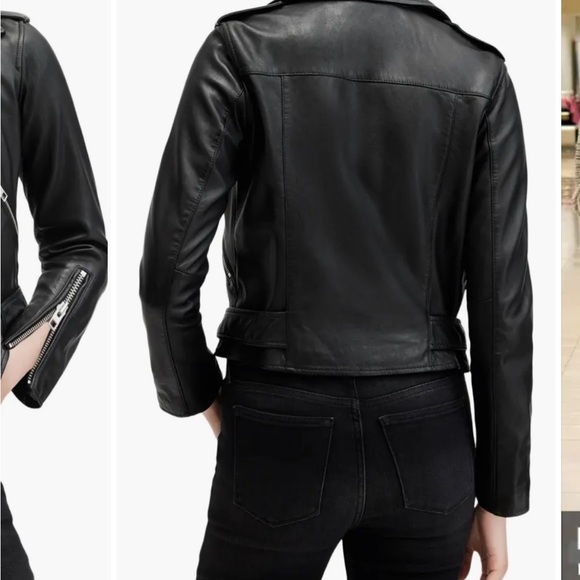 All saints leather jacket US size 4 - Picture 8 of 8